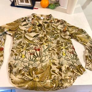 H&M tropical print button down